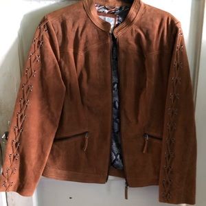 Lined faux leather jacket